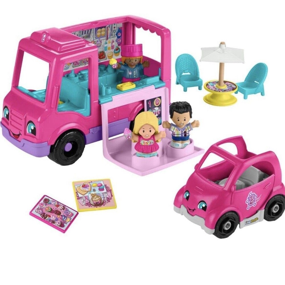 Fisher-Price Little People Barbie Toy Cupcake Truck Play Set Toddler Musical New